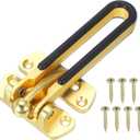 MECCANIXITY Door Chain Lock, Door Swing Bar Lock for Home Security Front Doors and Inside Doors with 7 Pcs Screws for Home Bedroom Hotel Apartment, Gold
