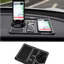 Non-slip Phone Pad for 4-in-1 Car, 2023 New Cool Glow in the Dark Car Dashboard Phone Mat with Temporary Car Parking Card Number Plate and Aromatherapy, Anti-shake Pad Universal Phone Holder (White)