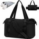 MAXTOP Women's Gym Yoga Duffle Bag with Shoe Pouch,Multi-Purpose Overnight Travel Bag for Gym,Work, Dance, Sports (Black)