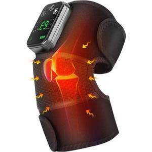 Heated Knee Massager with Vibration 3 Heat Levels 3 Massage Modes Cordless Rechargeable for Shoulder Elbow Comfort
