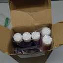 Mifoci 6 Pcs Flameless Advent Candle Set Including 1 Candle Holder Walnut Candlestick Holders and 5 Battery Operated LED Candle For Advent Thanksgiving Christmas Outdoor Centerpieces Purple Pink White