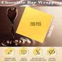 2 x Gold Foil Candy Wrappers, 200 Pcs Chocolate Bar Wrappers, 6.3 * 7.5in Food-Grade Wrapping Paper for Candy Packaging, DIY Crafts, Packing Gifts(Gold)