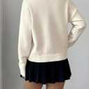 SOLY HUX Women's Sequin Bow Sweater Long Sleeve Tops Elegant Loose Pullovers Aesthetic Clothes (Size M)