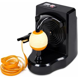 Electric Orange Peeler Automatic Fruit and Vegetable Peeler Machine, Peels Apples, Potatoes, Citrus, Stainless Steel Blade, Compact White (Black)