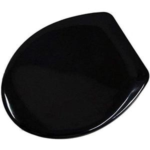 Toilet Seat Toilet Seat Black Toilet Seat Buffer European Style Resin Lid Thicken Slow-Close Universal Toilet Seat, Black Toilet lid