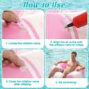Inflatable Pool Floats with Handles 31.5 Inches 4 Colors Classic Striped Swim Rings Tubes Stripes Swimming Pool Floaties with Pump for Summer Beach Lake River Bachelorette Party Decorations