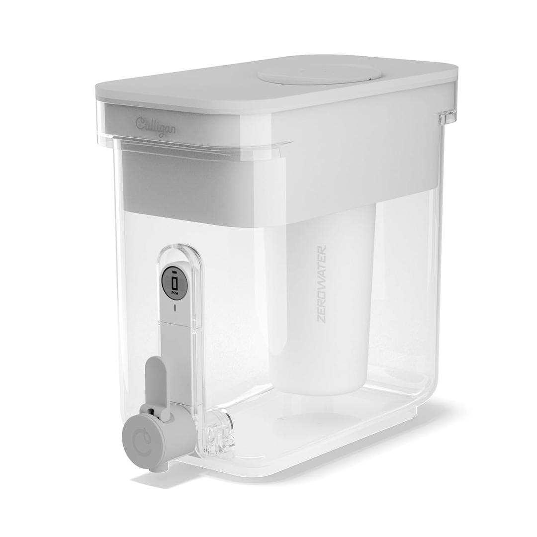 Culligan with ZeroWater Technology 23-Cup Water Filter Dispenser  Includes 5-Stage Advanced Water Filter, Certified to Reduce Lead, Total PFAS (Forever Chemicals), Mercury, Fluoride, and Chlorine