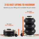 VEVOR Air Jack, 3T / 6600 lbs Triple Bag Air Jack, Airbag Jack with Six Steel Pipes, Lift up to 17.7 inch/450 mm, 3-5 s Fast Lifting Pneumatic Jack, with Long Handles for Car, Garage, Repair