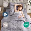 Nestl Twin XL Comforter Set 5 Piece - Pintuck Twin XL Bedding Set Grey Lavender, College Dorm Essentials Bed in a Bag, Twin XL Comforter Set for College Girls and Boys with Sheets, Pillowcase and Sham