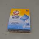 Arm & Hammer Power Sheets Laundry Detergent, Fresh Linen 50ct, up to 100 Small Loads