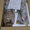 Dimmable Floor Lamp, Industrial Floor Lamps for Living Room, Gold Tree Lamp Standing Lamp Tall Lamps with 3 Elegant Teardrop Cage Head & 800 Lumens LED Bulbs for Living room Bedroom Office Dining Room (Gold-70 inches)