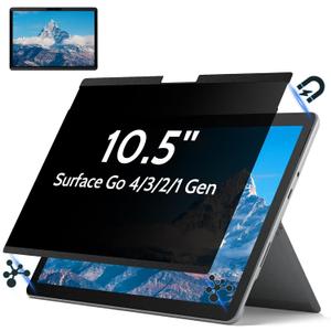 IPROKKO Magnetic Removable Privacy Screen Protector for Microsoft Surface Go 4/3/2/1 10.5 Inch (2018-2023), Matte Anti Glare Blue Light Scratch Spy Laptop Computer Monitor Screen Filter Compatible With Webcam & Pen
