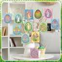 Thyle 24 Pcs Large Easter Wooden Ornamnrts to Paint 6 Inch DIY Blank Unfinished Wood Egg Cutouts for Crafts Hanging Decorations Happy Easter Hallow Egg Rabbit Bunny Butterfly Flower Hen 12 Style