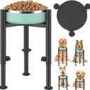 Adjustable Dog Bowls Elevated Stand, 4 Heights, Wide 6-10", Oppro Metal Raised Tall Single Dog Food Bowl Holder, Upgrade Lifted Water Feeder with Tray for Medium Large Small Breed, H: 8/10/12/13.8