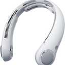 JISULIFE Portable Neck Fan Upgraded, Neckbrace Personal Hands Free, 5 Speed Gears Adjustment, 5000 mAh Wearable Bladeless Quiet Rechargeable for Outdoor Indoor, Gifts for Women Men- Foggy Grey