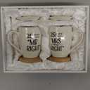 AW BRIDAL 25th Wedding Anniversary Christmas Mr and Mrs Gifts Set Novelty Coffee Mugs Set of 2, 12 OZ, Anniversary 25th Gifts for Parents, His and Hers Gifts, Ceramic Couple Gifts for Wife and Husband