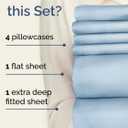 Extra Deep Cal King Sheet Set - 6 Piece Breathable and Cooling Sheets - Hotel Luxury Bedding for Women, Men, Kids & Teens - Easy & Secure Fit - Soft and Wrinkle Free - Extra Deep Pockets - Sky Blue