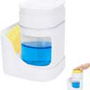 Dish Soap Dispenser Compatible with Scrub Daddy, Kitchen Dishwashing Liquid Dispenser with Sponge Holder, 2 in 1 Dishwashing Soap Pump, Easy to Refill and Clean, Ideal for Kitchen Countertop, White