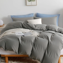 OAITE Duvet Cover,Protects and Covers Your Comforter/Duvet Insert,Luxury 100% Super Soft Microfiber,Full Size,3 Piece Duvet Cover Set Includes 2 Pillow Shams Grey