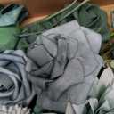 Floweroyal Artificial Flowers Combo Green Flowers Mix Silk Flowers Dahlia Roses with Stems for DIY Wedding Bridal Bouquets, Baby Shower, Floral Arrangement, Table Centerpieces, Home Decorations. (Forest Green)