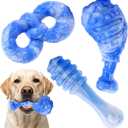 WinTour Indestructible Dog Toys for Aggressive Chewers 3 Pack, Tough Dog Toys for Medium and Large Dogs, Durable Dog Chew Toys for Aggressive Chewers to Keep Them Busy, Bacon Flavor, Blue