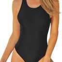 Herseas One Piece Swimsuit Women Slimming Tummy Control Bathing Suit Crisscross Back Athletic Modest Swim Suit 2026 (Medium, Black)