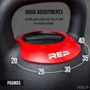 Rep Fitness Adjustable Kettlebell | 40 lb | Weight Set for Home Gym | Strength Training Equipment for Men & Women | Compact Steel Bell with Ergonomic Handle