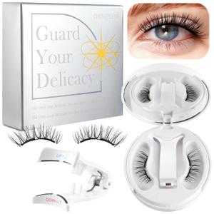 Magnetic Eyelashes with Applicator  CHENSPLEND Upgrade Soft Reusable Lashes + Feathery Style, Natural Look No Glue Needed, Easy Wear/Remove Magnetic False Lash Kit (W02)