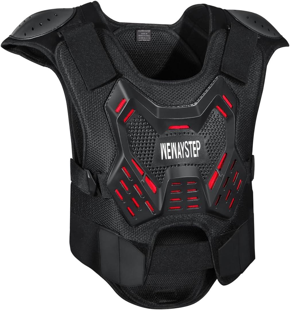 Motorcycle Body Armor Vest Motocross Gear, Dirt Bike Chest Protector for Men Motorcycle Gear Back Protector Off-Road Racing Cycling Adult Safety Gear (Large)