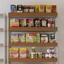 Bamboo Wire Shelf Covers for 24" x 16" Racks, Snap-On Modular Removable Wire Rack Cover for Pantry & Kitchen, Set of 5, Walnut