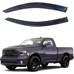 IG Window Visors Fit for 2009-2018 RAM 1500 Regular Cab, 2019-2024 RAM 1500 Classic, Out-Channel Rain Guards Vent Wind Deflector 2PC, Truck Accessories for 2010-2025 RAM 2500 & 3500 (Single Cab Only)