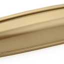 Khtumeware 2 Pack 5 inch(128 mm) Drawer Pulls Champagne Bronze Cabinet Cup Pulls Cabinet Hardware Brushed Gold Kitchen Cabinet Handles Bin Cup Pulls for Kitchen Cabinets