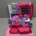 Doll House Portable & Foldable Dollhouse w/ 60+ Pcs & 2 Dolls, Play House Toy with Bedroom Bathroom Kitchen Furniture Playset, Playhouse Birthday Gift for Girl Kid Toddler (1-Story House)