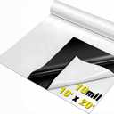 10Mil Vapor Barrier for Crawl Space, GENNIZZ 10FT x 20FT 10Mil Reinforced Plastic Sheeting, Heavy Duty Drop Cloth Moisture Barrier Underlayment (Black & White Panda Film)
