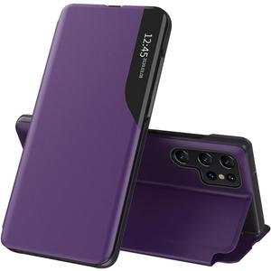 Compatible with Samsung Galaxy S26 Ultra Case Clear View Leather with Kickstand Magnetic Flip Phone Case Women Men Shockproof Protective Cover for Samsung Galaxy S26 Ultra,Windows Purple