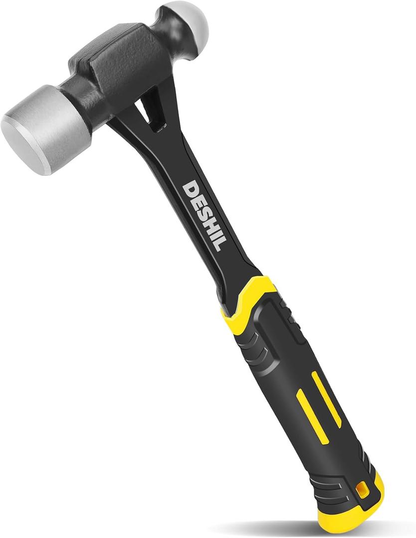 3 x Ball Peen Hammer 16 oz, Drop Forged One Piece Ball Pein Hammer, Metalworking Tool with Forged Steel Construction & Shock Absorbing Grip