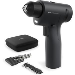 HOTO 16V Brushless Power Drill, 50 Nm High Torque with Smart Display, Auto Mode and LED Light, 10 Bits, 5 Drill Bits, 3/8 Keyless Chuck, Two Working Modes, Perfect for Home Repairs and Projects