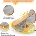 Mambobaby Float Deluxe Baby Pool Float: Safe & Comfortable Swim Trainer for Infants & Toddlers, Non-Inflatable Design, UV Protection Canopy, Fun Water Experience for Ages 3-24 Months (Green Balloon)