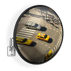 Convex Traffic Mirror - 32'' Outdoor and Indoor Driveway & Security Parabolic Safety Mirror, Acrylic Convex Mirrors for Garage, Retail Stores, Warehouses, Office and High-Traffic Areas