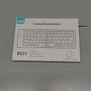 Mini Foldable Bluetooth Keyboard - Portable Wireless Full Size Keyboard (Sync Up to 3 Devices), Ultra-Slim Travel Folding Keyboards for iPhone iPad Mac Android Windows iOS, White