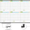 JILoffice Magnetic Dry Erase Calendar Whiteboard, 6 Months White Board Planner 48 X 36 Inch, Black Aluminum Frame Wall Mounted Board for Office Home and School