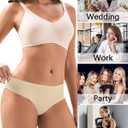 Jaywan Women's Seamless Bikini Cheeky Panties 5 Pack No Show Underwear, Breathable Stretchy Fabric Multi-Color for Everyday (Black, XXL)