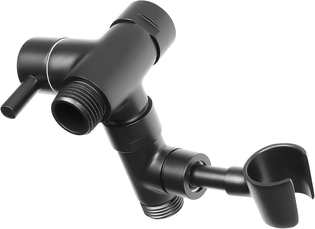NearMoon All Metal Shower Arm Diverter with Handheld Shower Mount, G1/2 3-Way Diverter Valve Bathroom Universal Shower System Replacement Part for Hand Shower and Fixed Shower Head (Matte Black) NearMoon All Metal Shower Arm Diverter with Handheld Shower Mount, G1/2 3-Way Diverter Valve Bathroom Universal Shower System Replacement Part for Hand Shower and Fixed Shower Head (Matte Black)