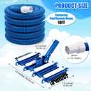 2 Pcs Pool Cleaning Vacuum Kits Include 14" Swimming Pool Vacuum Head with Flexible Wheels and 1-1/2" x 18 FT Hoses for Inground Above Ground Pond Cleaning, Pole Not Included (Side Brushes)