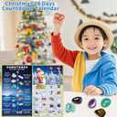 Gemstone Advent Calendar, Advent Calendar for Kids with 24 Gemstones, a Rock Collection Christmas Countdown Calendar to Open Each Day