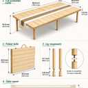 Folding Picnic Table, 60 x 30 in Portable Solid Wood Boho Low Picnic Table
