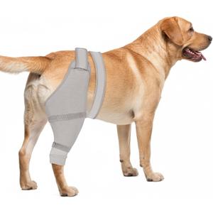 Dog Rear Leg Sleeve to Prevent Licking - Comfortable Recovery Sleeve for Back Hind Leg, Wound Recovery After Surgery for Torn ACL/CCL TPLO, Cone Alternative,Upgraded Threaded Opening (Light Grey, Left-S)