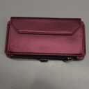 Wallet Case Compatible with iPhone 17 6.3" RFID Blocking 9-Card Holder Soft PU Leather Magnetic Snap Shoulder Strap Zipper Pocket Phone Case Fit for iPhone 17 for Women - WineRed