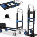 3-in-1 Folding Hand Truck, 500 lb Heavy Duty Steel Dolly
Convertible Hand Truck Dolly with Telescoping Handle, Rubber Wheels, Foldable for Boxes, Luggage, Appliances & Warehouse