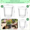 12 Pack 6.2/7.7/9.4 Inch Large Clear Nursery Pots for Plants Flexible Clear Plastic Nursery Pots with Drainage Hole Transparent Plastic Seedling Planter for Indoor Outdoor Rooting Visibility